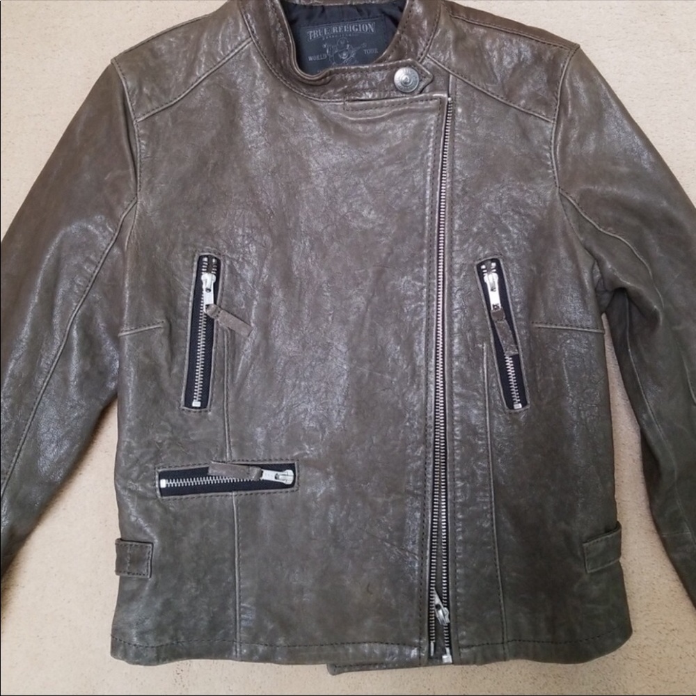 True religion leather jacket
